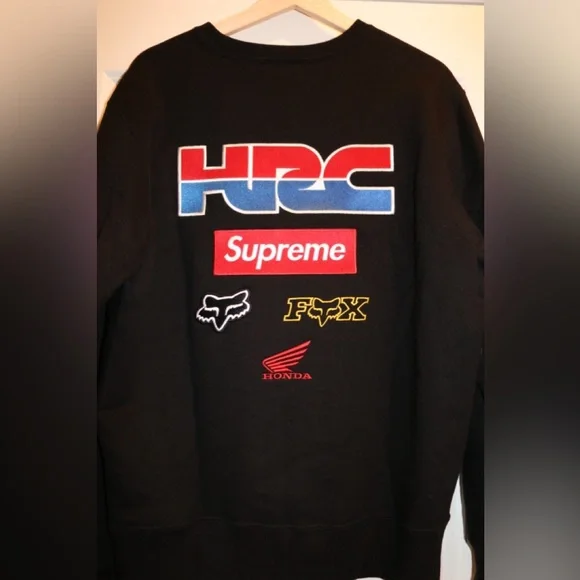Supreme Honda Fox Racing Crewneck Black Size Medium